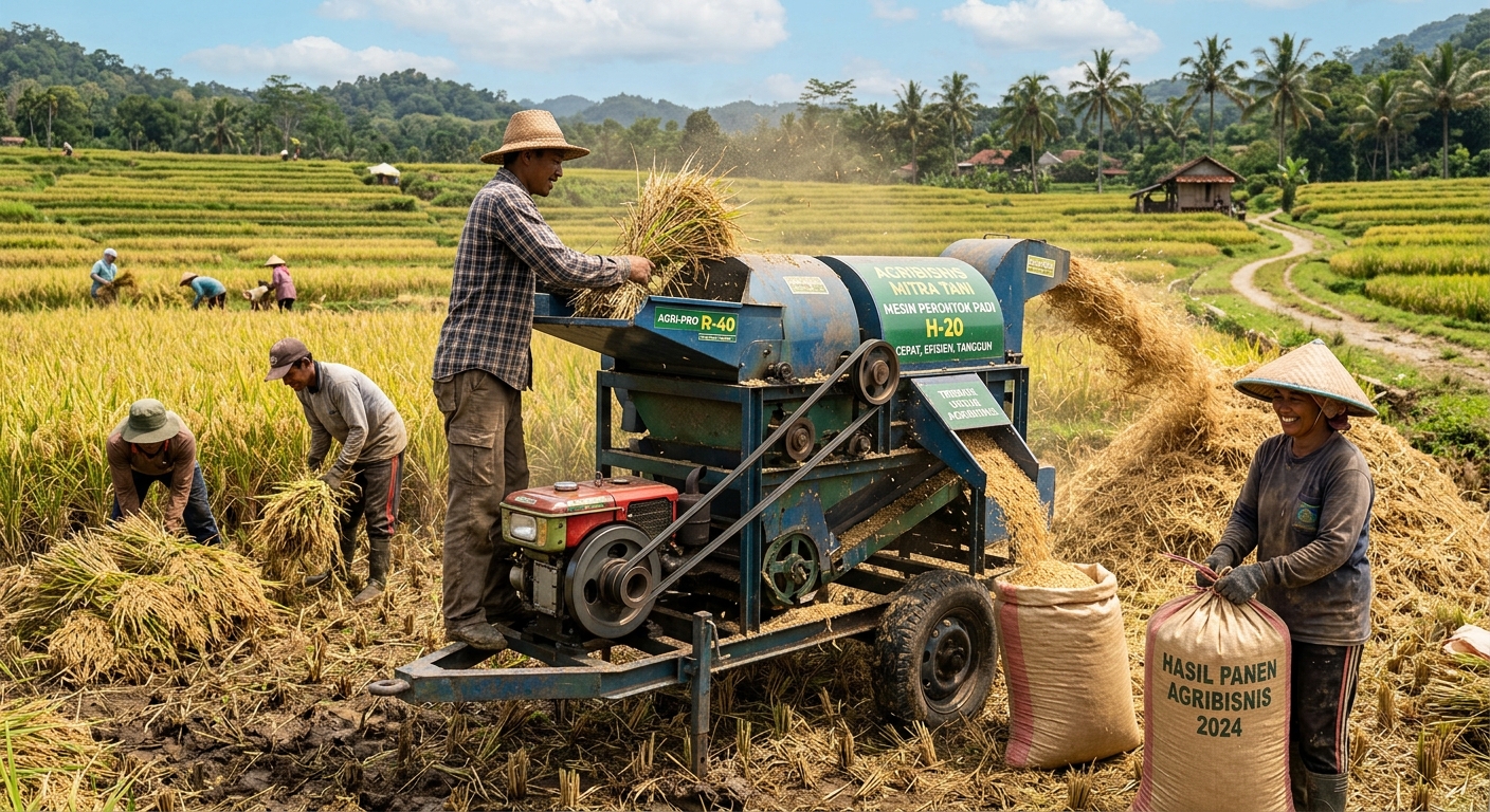 Meningkatkan Efisiensi Agribisnis melalui Teknologi Perontokan Padi