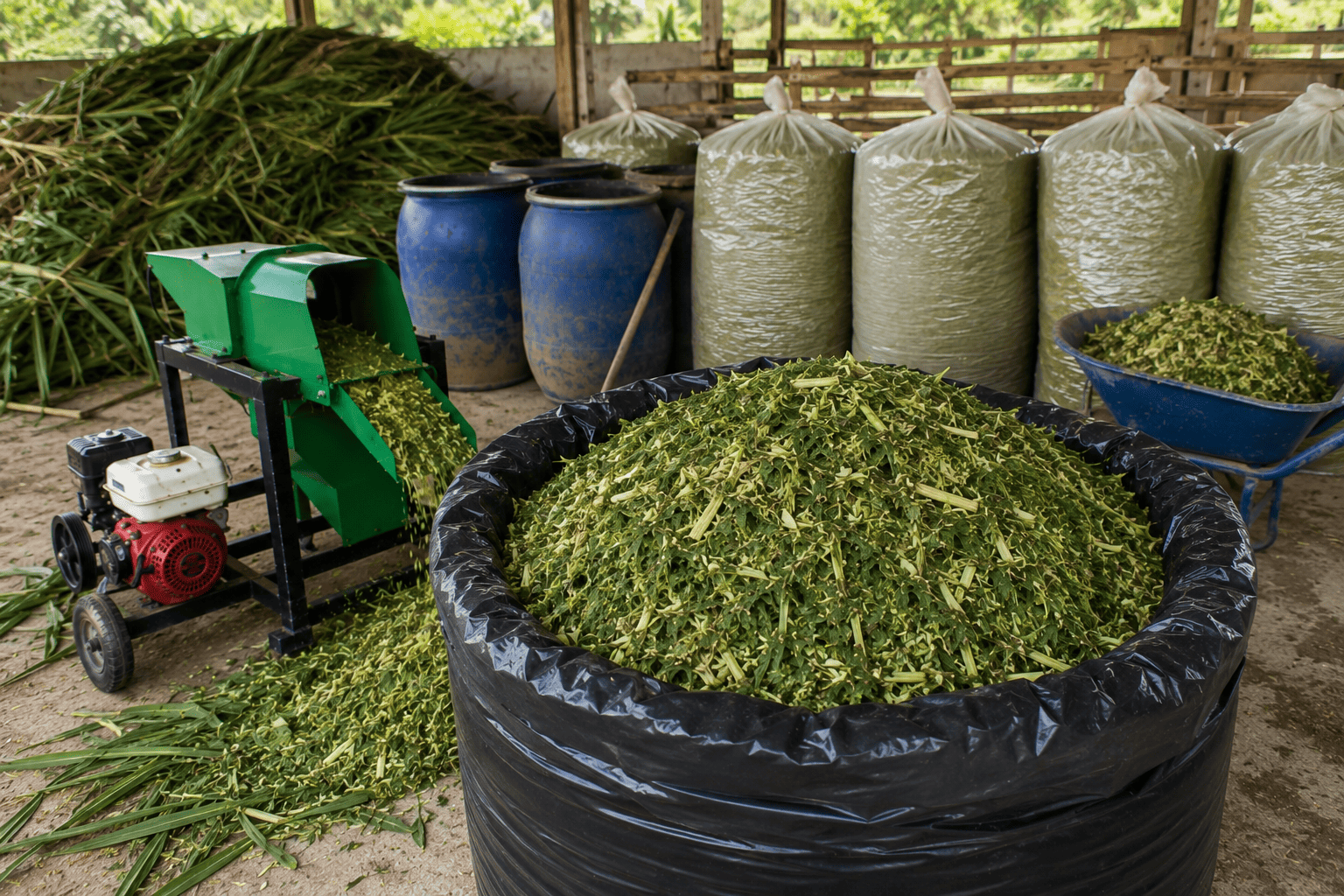 cara mencacah rumput untuk pakan