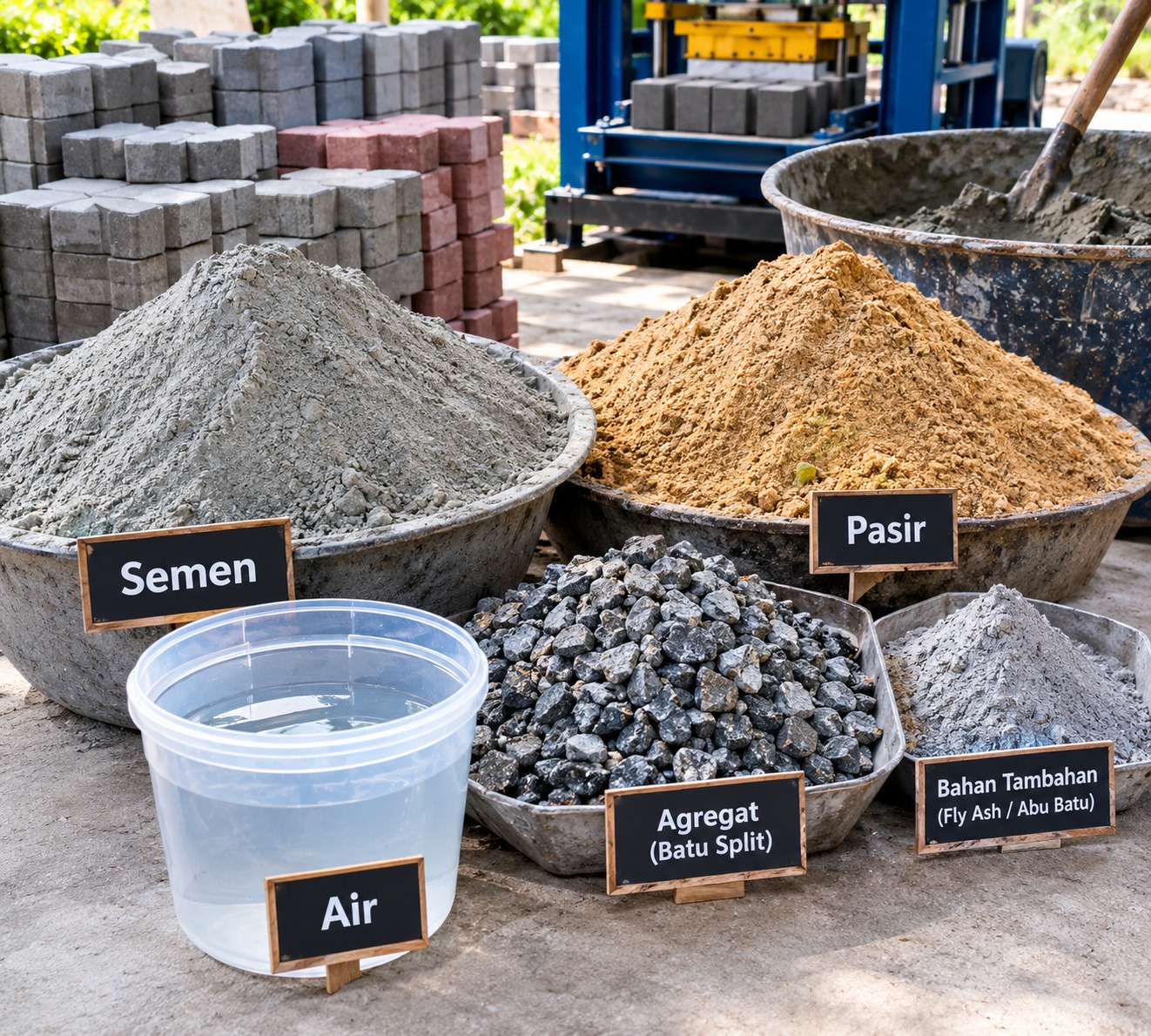 Bahan Campuran Paving Block